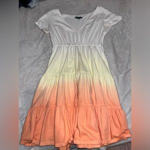 White orange yellow sun dress